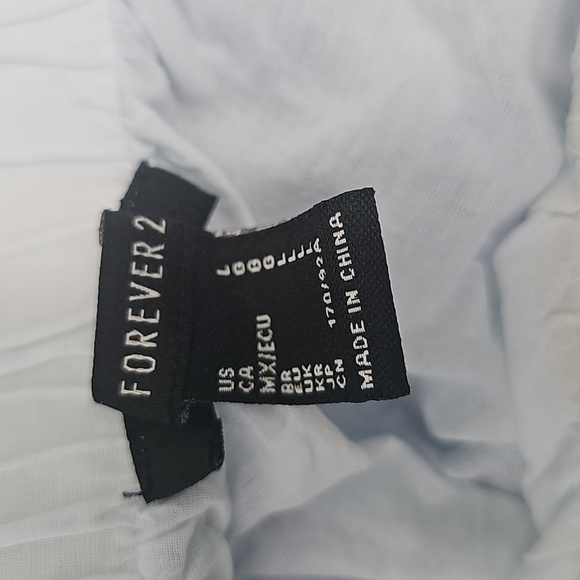 Forever 21 Cotton Balloon Puff Sleeve Floral Crop Top Size L - Picture 2 of 5